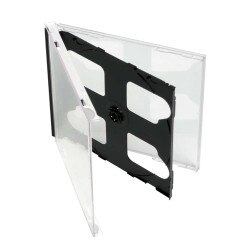 2 CD Case - CENTER Hinged Black Tra